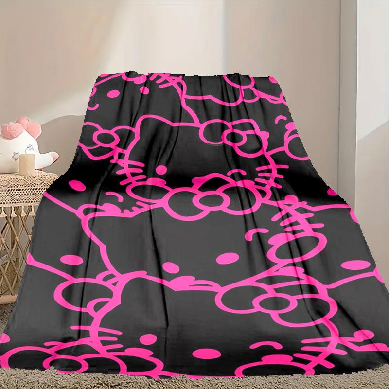 [1pc Hello Kitty Blanket] All-Season Blanket - Cozy Blanket for Sofa Couch Home Decoration, Digital Printed Nap Blanket