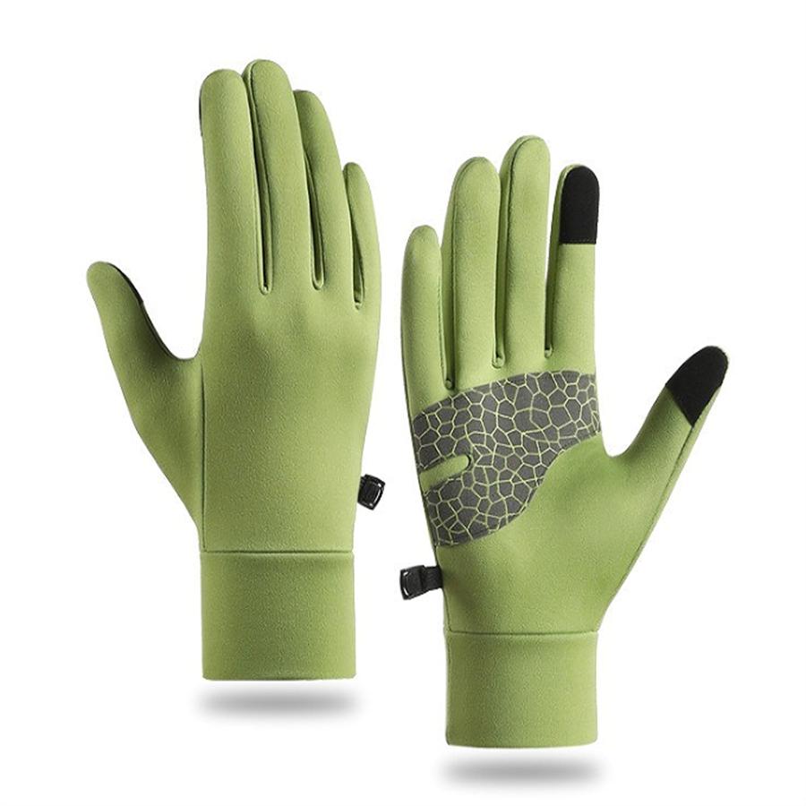 

Waterproof Windproof Winter Touchscreen Gloves, Anti-Slip Thermal Gloves for Men Women Outdoor Cycling Running Skiing L чирок зелений колір