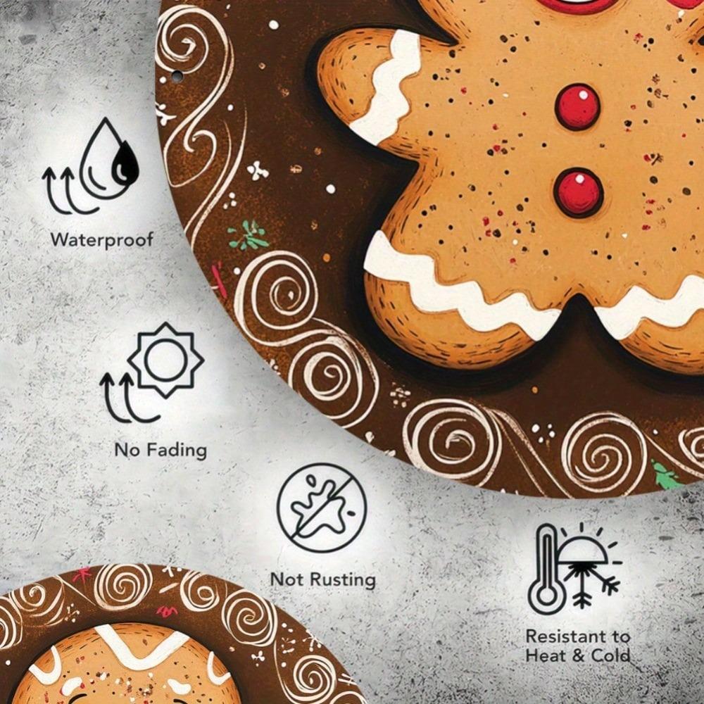 Gingerbread Man Metal Stencil Christmas Wreath Decor 8x8 Inch Indoor Outdoor Wall Art Sign