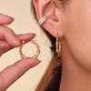 Qiong Yao Bamboo Joint Stainless Steel Earrings - PVD Gold-Plated Fashionable Color-Retaining Earrings for Women