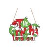 2D Greentown Doorplate, Christmas Wooden Hanging Party Decorations