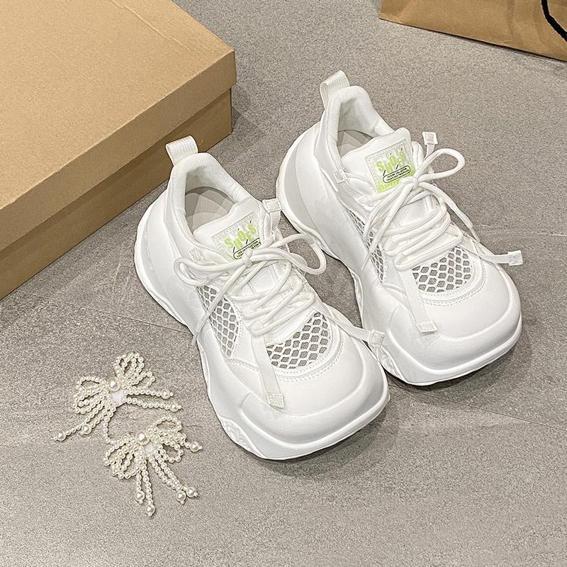 Fashion 8cm Women Summer Air Mesh Microfiber Platform Wedge Slides Shoes Mules Shoes Women Chunky Sneakers Sandals Breathable