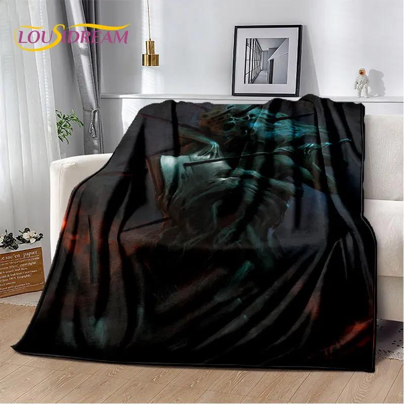 D Gothic Horror Ghost Skull Soft Plush Blanket Flannel Throw for Living Room Bedroom Bed Sofa Picnic Cover Kids