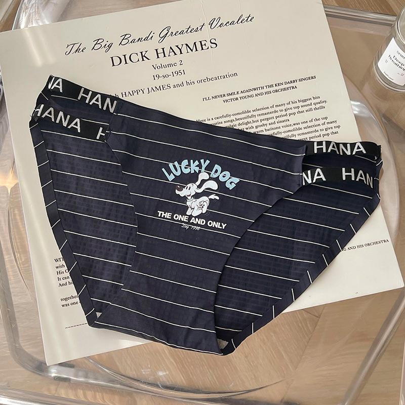 

Чистые и Бесшовные Трусики для Девочек с Высоким Разрезом, Средней Посадки, Полосатые, Простые Треугольные Женские Трусики M чёрный