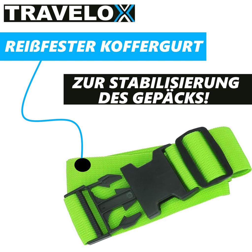TRAVELOX Luggage Strap Luggage Strap Luggage Tag Luggage Lock Luggage Tag Green