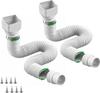 Afvoeruitbreiding met Connector Twee Delen Flexibel Regenwater Afvoeruitbreiding Maat 60-70 voor Buitenafvoer Spatblok Afvoerconnector Wit 2 stuks