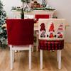 Reusable Cartoon Christmas Chair Cover Soft Stretch Xmas Dinner Chair Seat Cover Removable Christmas Table Decor Kitchen