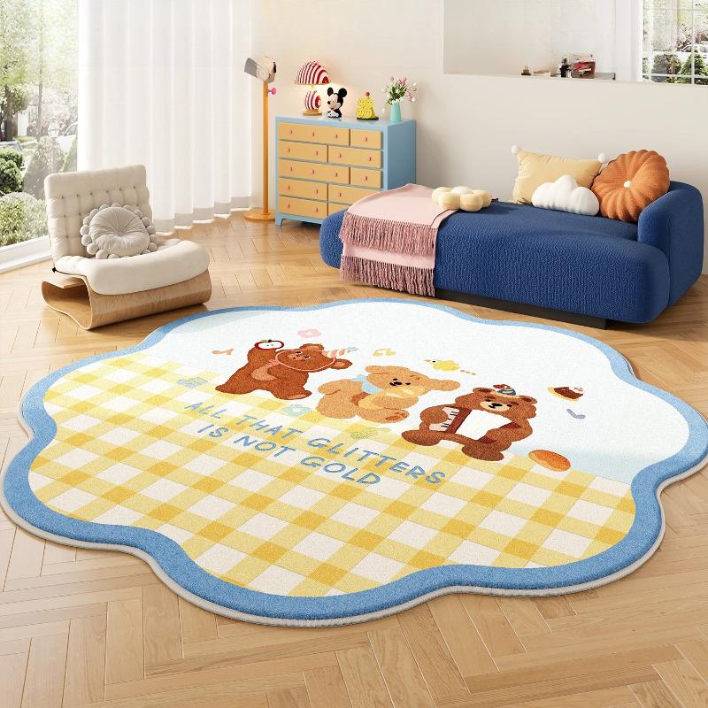 Irregular Shape Bedroom Decor Cute Carpet Cartoon Style Carpets for Living Room Fluffy Soft Bedside Floor Mat Thickend Plush Rug