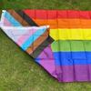 Rainbow Flag 150X90CM Banner 100D Polyester Grommets Lgbt Gay Rainbow Progress Pride Flag Decoration Peace