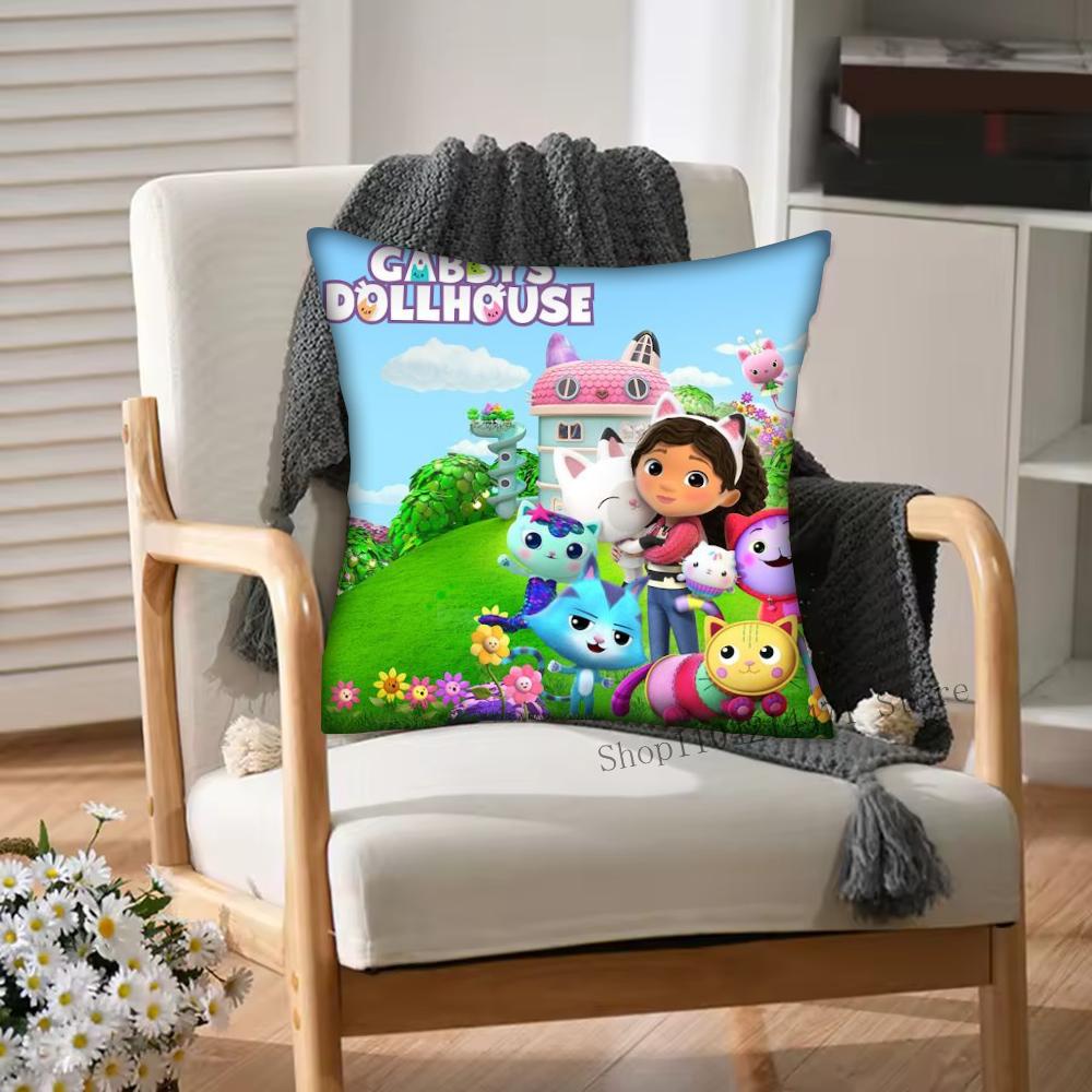 1 Stück G-Gabbys Puppenhaus Kissenbezug Quadratisch Schlafzimmer Sofa Freizeit Komfort Kissen Auto Wohnzimmer Heimdekoration