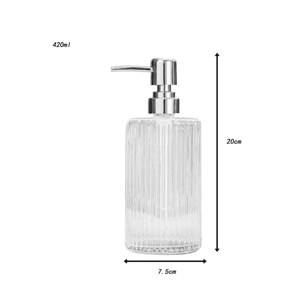 Clear Glass Soap Dispenser Lotion Dispenser Bottle 420ml Salon Dispenser Multipurpose Pump Soap Container for Home