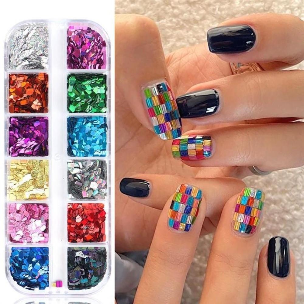 Laser Shiny Nail Art Sequins Holographic Nail Charms New Sequins Nail Decorations  French Manicure