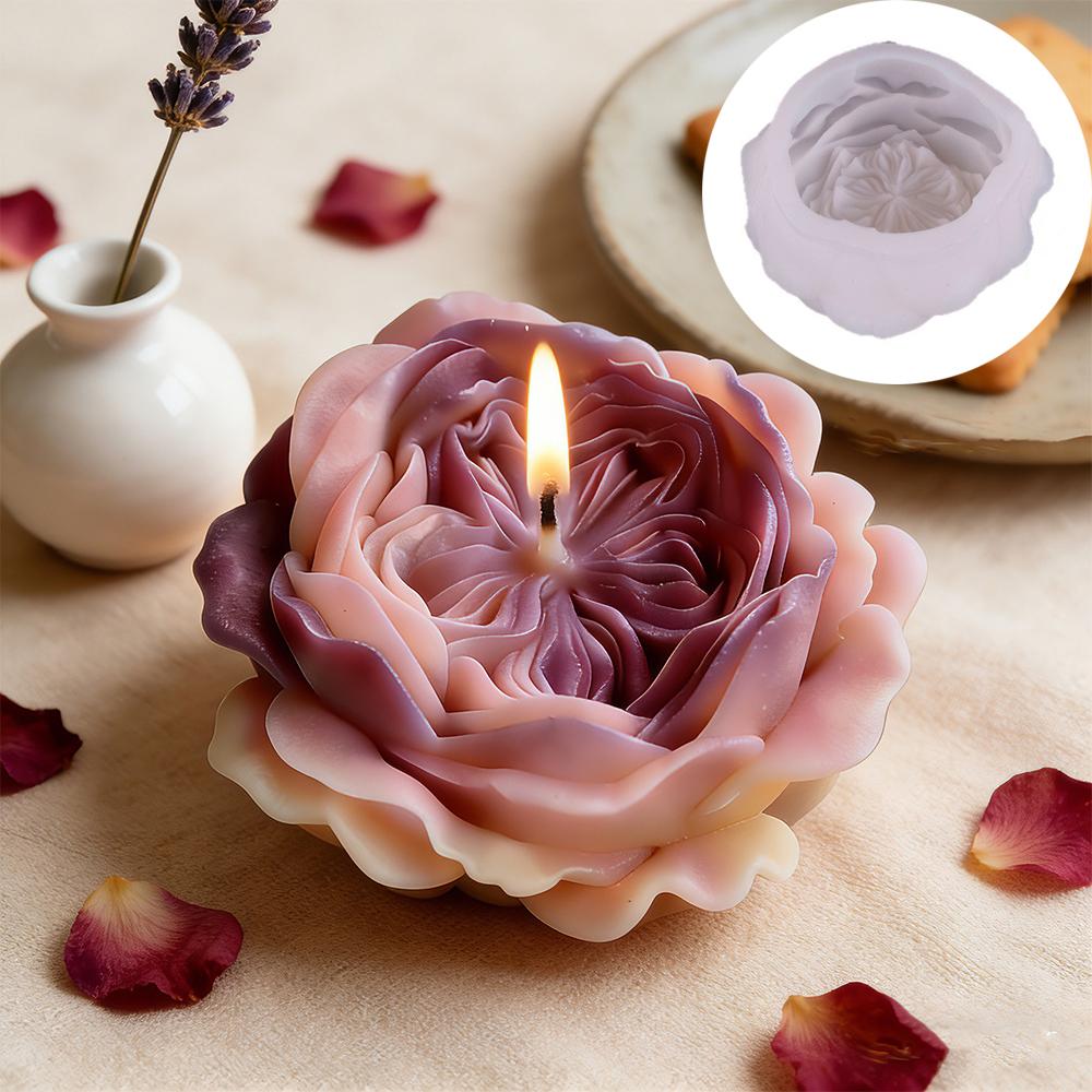 Rose Silicone Candle Soap Mold DIY 3D Rose Aromatherapy Gypsum Resin Crafts Cement Mould Valentine's Day Gift