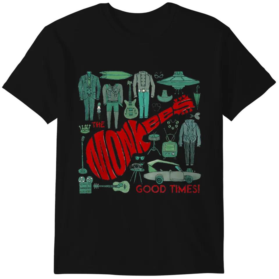Guitar Discography The Monkees Men039s TShirt S234XL Black gift Funny shirt S025 Unisex T-Shirt S