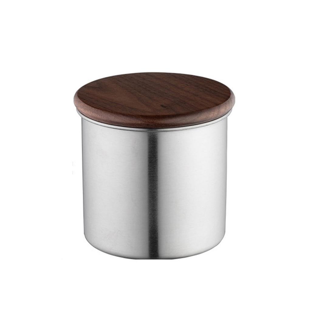 Tragbarer runder Kaffeebehälter Edelstahl Kaffeedose Kaffeevorratsglas Perfektes Geschenk für Kaffeeliebhaber
