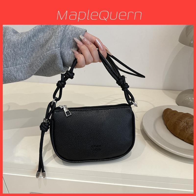 Simple Solid Color Lychee Texture Women Casual Shoulder Bag For Daily Use
