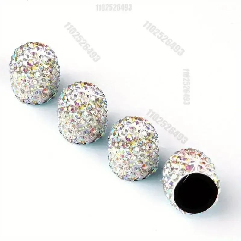 4/2pcs Diamond Car Tire Valve Caps Vehicle Bling Crystal Valve Cap Car Styling Accessories Shining Dust-proof Wheel Valve Cover