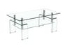 Clear Tempered Glass Coffee Table Living Room Tea Table with Glass Leg