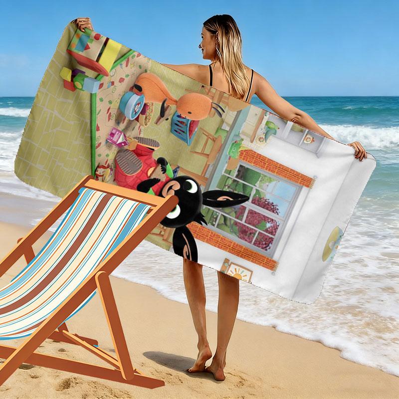Bing Print Beach Towel, Large Soft Quick Dry Towel for Beach Camping Swimming