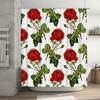 Red Rose Floral Shower Curtain Elegant Red Roses Print for Bathroom Decor