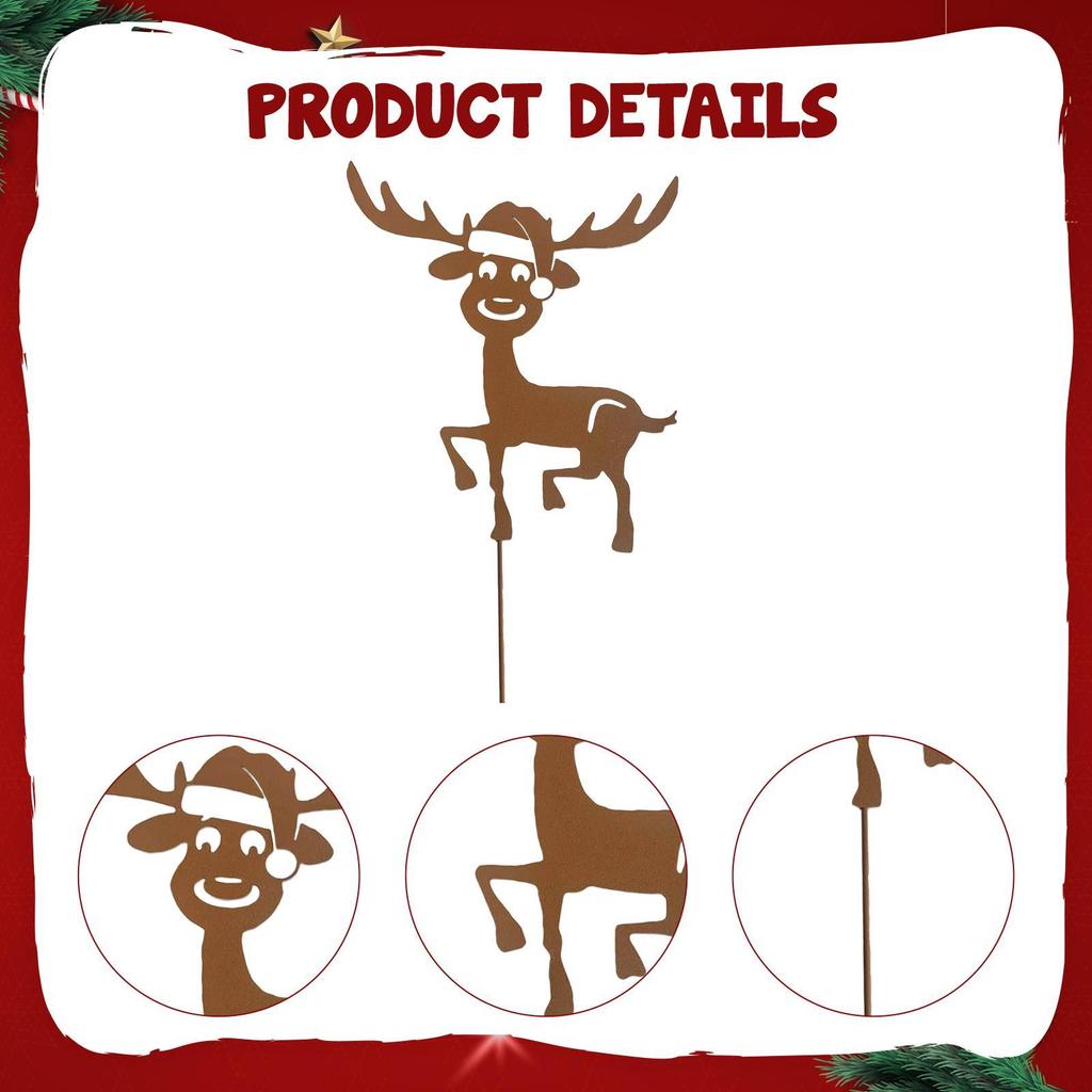 Palik Ogrodowy Dekoracja Świąteczna Statua Ozdoba Renifer Sylwetka Metalowa dla