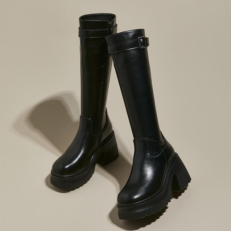 Fashion AIYUQI Long Boots Women 2025 New Women's High Heel Boots 10cm Heel High Platform Fashion Skinny Rider Boots Women