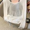 Spicy Girl Two-Piece: Hollow Knit Long Sleeve & Summer Camisole Cover-Up Set