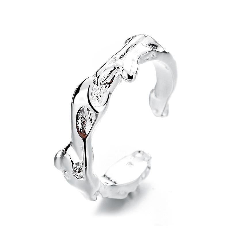 Нишевый дизайн Кольцо с бриллиантом Холодный ветер Zir*****Pen Французское нерегулярное кольцо с лунным камнем Adjustable opening