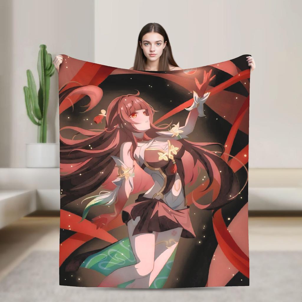 Firefly Blanket Honkai Anime Fuzzy Funny Warm Throw Blanket for Home Winter