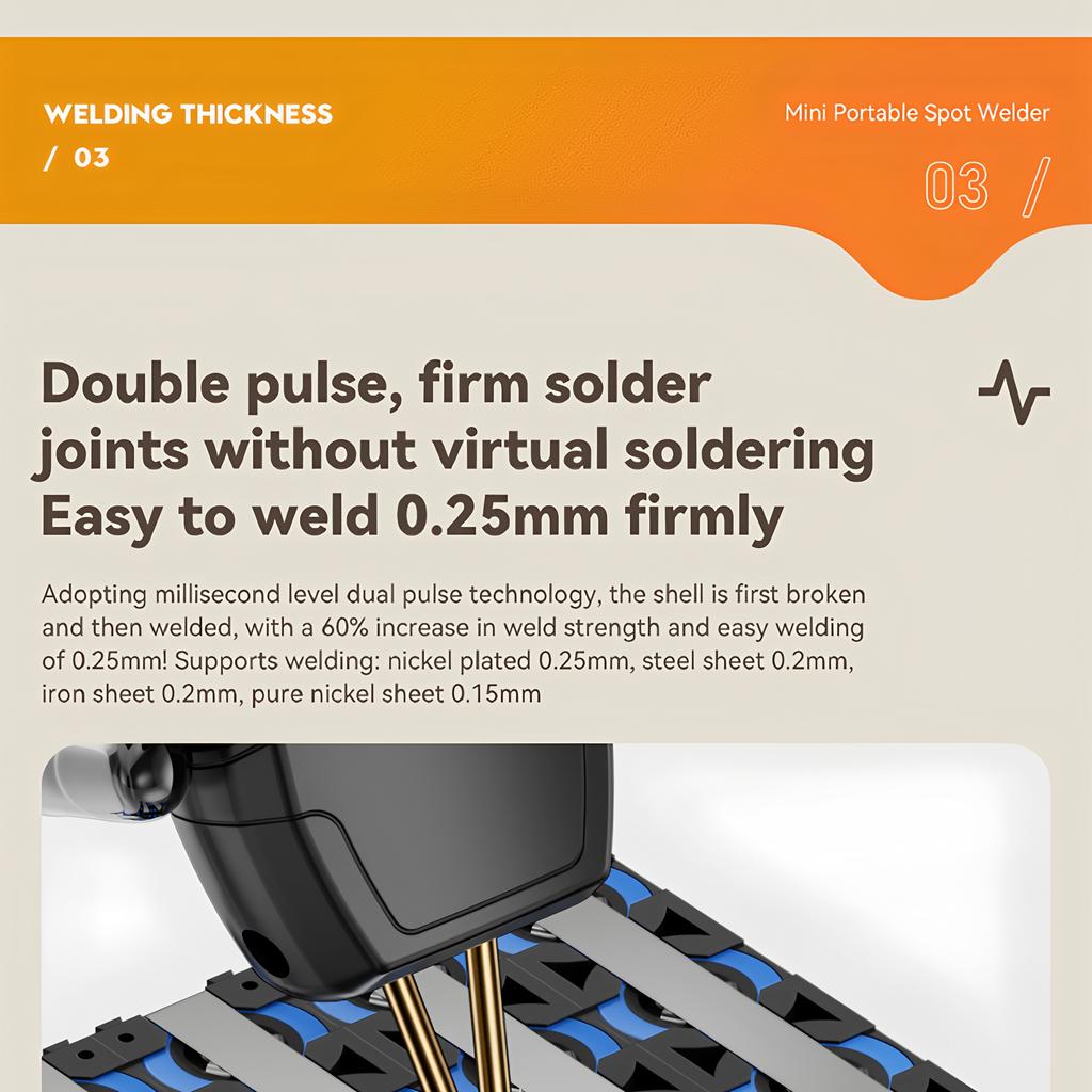 Awgem Portable Spot Welder DIY Handheld Spot Welding Machine 90 Gears Adjustable Spot Welding for 18650 Lithium Battery