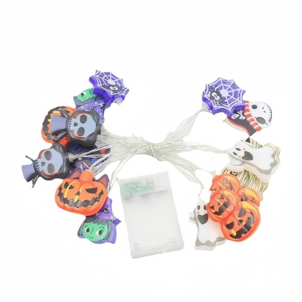3M/1.5M Halloween Pumpkin Lantern String 20/10 LED Small Battery Box Colorful Lantern for Scene Decoration Ghost Festival Toys