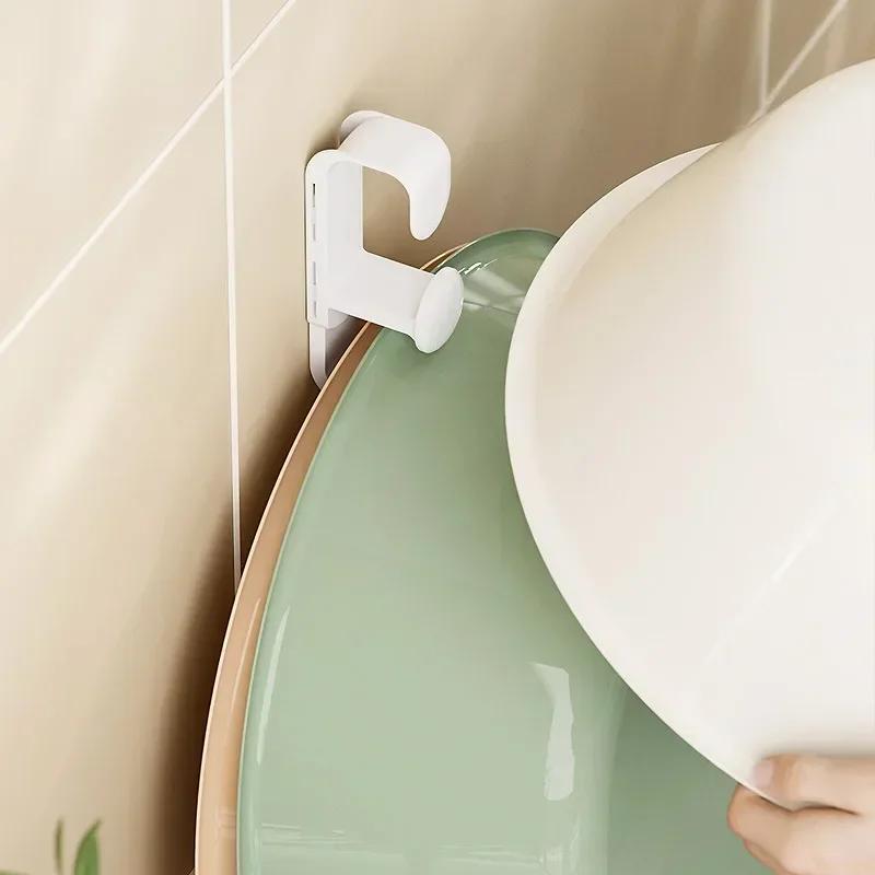 Bathroom Hooks Wall-Hung Washbasin Hook Retractable Basin Storage Rack Multifunction Kitchen Bathroom Rack Washbasin Holder Hook
