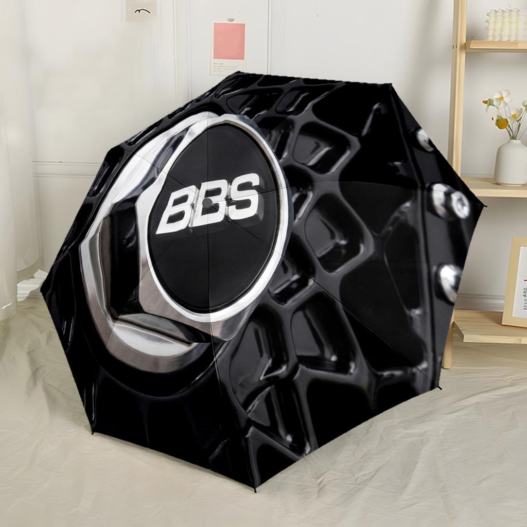 Rustic Wheel Design Outdoor Automatic Umbrella Compact & Durable 8-Rib Design Durable Plastic & Iron All-Season Use Outdoor Accessory