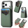 For iPhone 17 Pro Magnetic Case Carbon Fiber Texture Back Cover with Detachable Card Holder