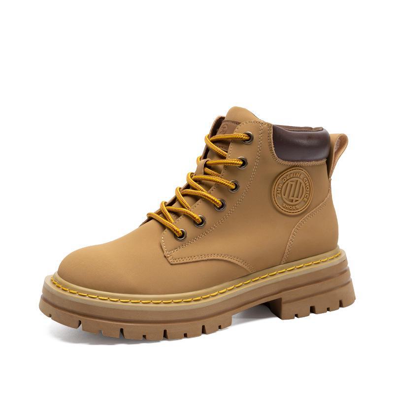 

Женские ботинки Martin в британском стиле ZHR, осень 2023 г., толстая подошва, повседневная рабочая одежда для отдыха на открытом воздухе. velvet, 37 верблюд