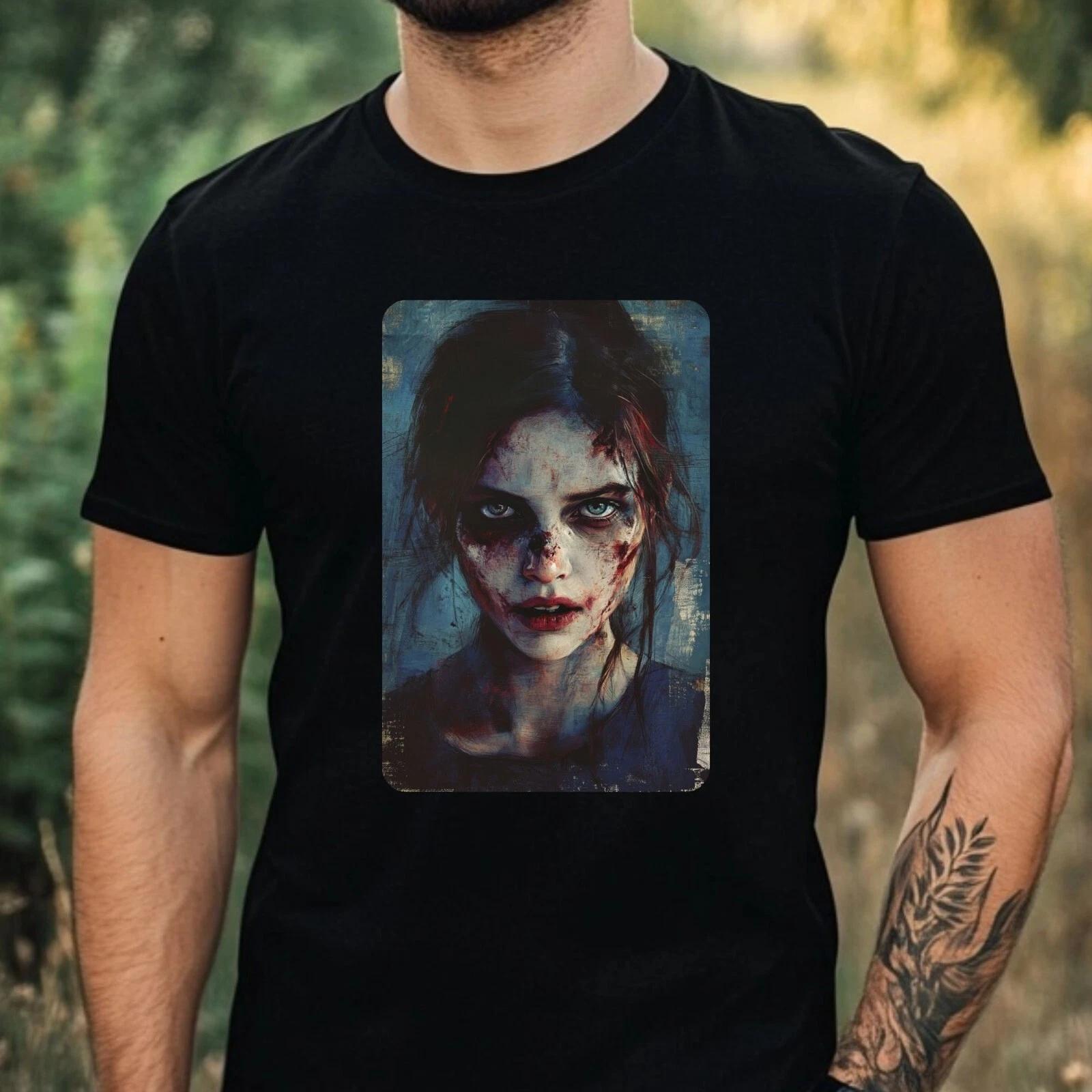 T-Shirt Herren Zombie Portrait Motiv Baumwolle Größe XS bis 5XL S