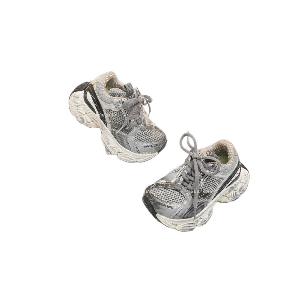 XSHX "Paris Staples" Children's Dad Sneakers Autumn and Winter Men's and Women's Velcro Parent-Child [Wenzhou Shoes]