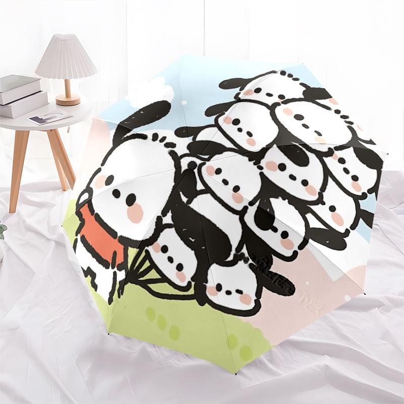 

1pc Panda Stack Umbrella - Automatic Opening/Closing, Portable 3-Fold Design, 8-Bone Iron Frame, Outdoor, Ideal Gift for Fans, Travelers, Daily Use, S