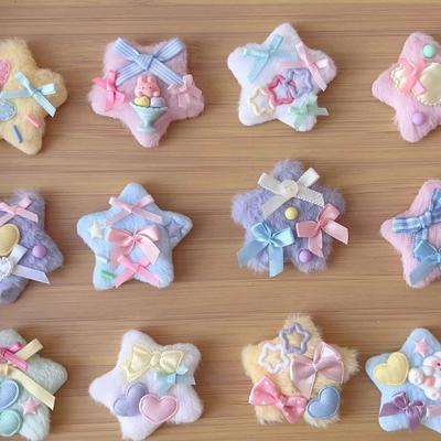 Sweet Plush Star Hair Clip Women Cool Trendy Star Decoration Hair Barrettes for Ponytails and Various Hairstyles