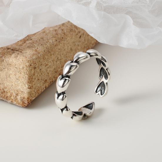 Yousheng Women Ring Opening Adjustable Retro Elegant Silver Color Gift Nonallergic Small Love Heart Finger Ring Fashion Jewelry