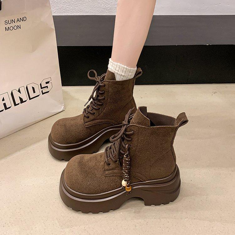 

Женские ботинки Мартина 2025 осень новые короткие ботинки ботинки прерий ковбойские ботинки вестерн маленькие на толстой подошве большие желтые ботинки 40 кофейный