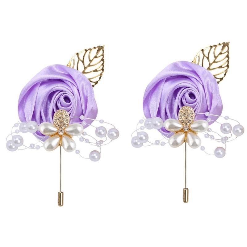 Exquisite Corsage Corsage Artificial Flower for Wedding Bridesmaids and Groomsmen Artificial Flower and Pearls