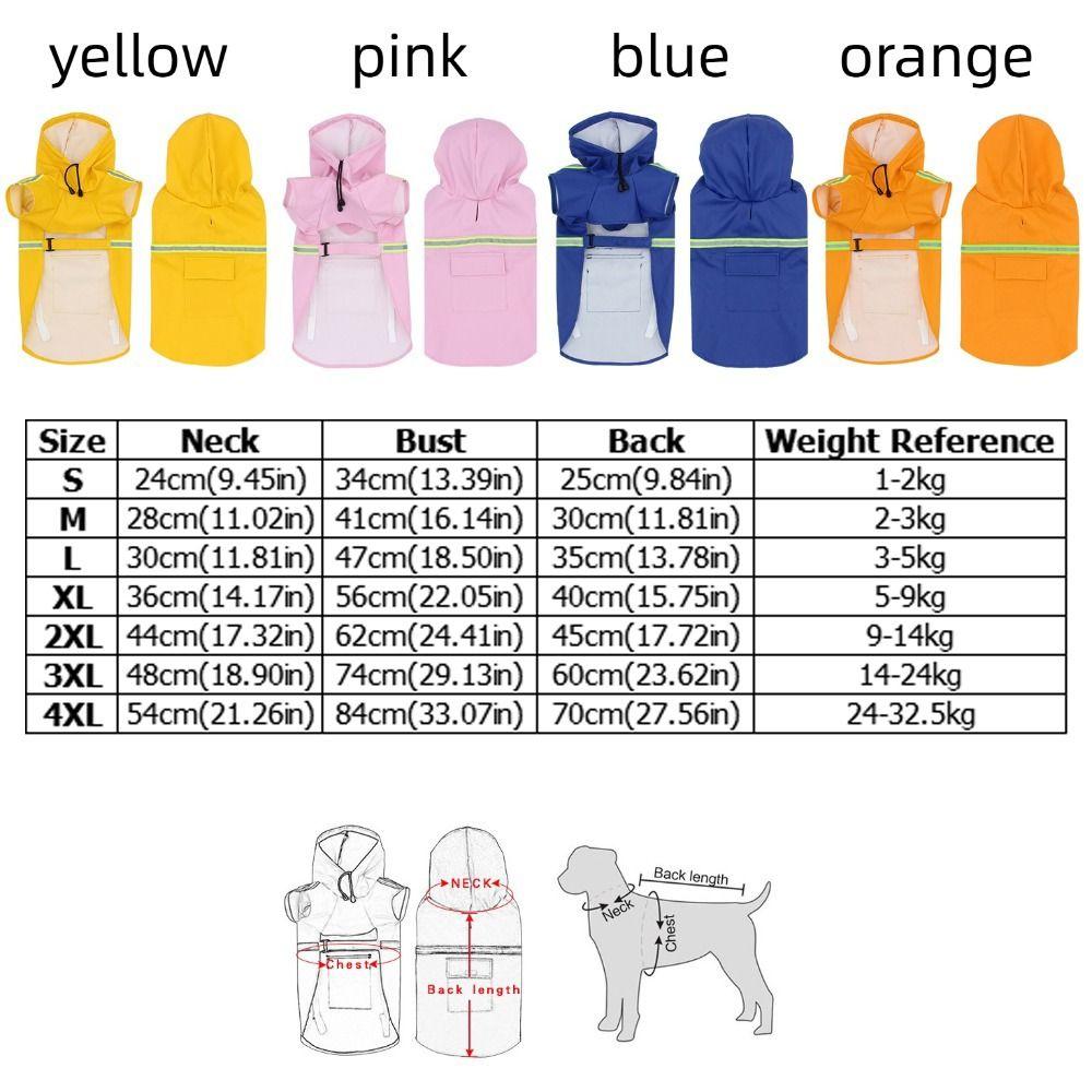 Adjustable Rain Coat High-Visibility Pet Coat Pet Supplies Pet Rain Jacket  Summer