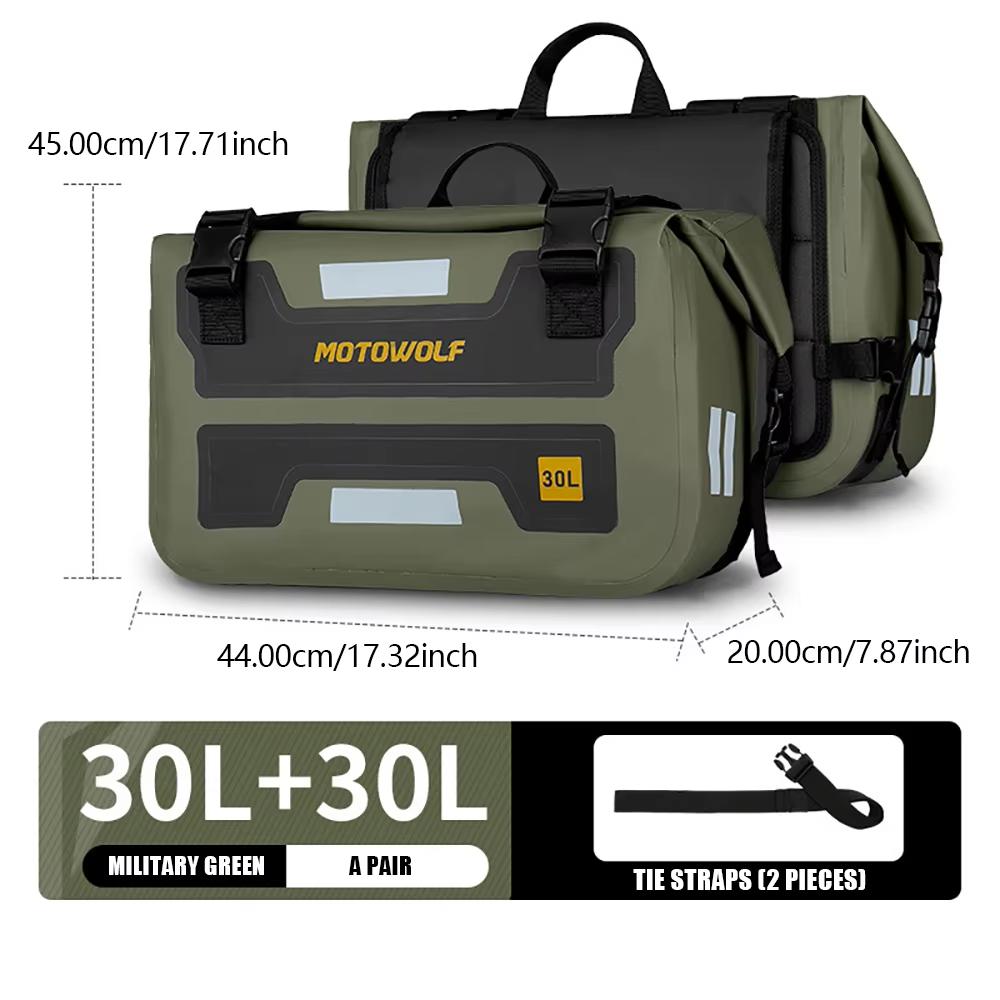 Motorcycle Waterproof Saddlebags Motorcycle Outdoor Long-Distance Riding Large Capacity Side Bag Back Seat Storage Bag