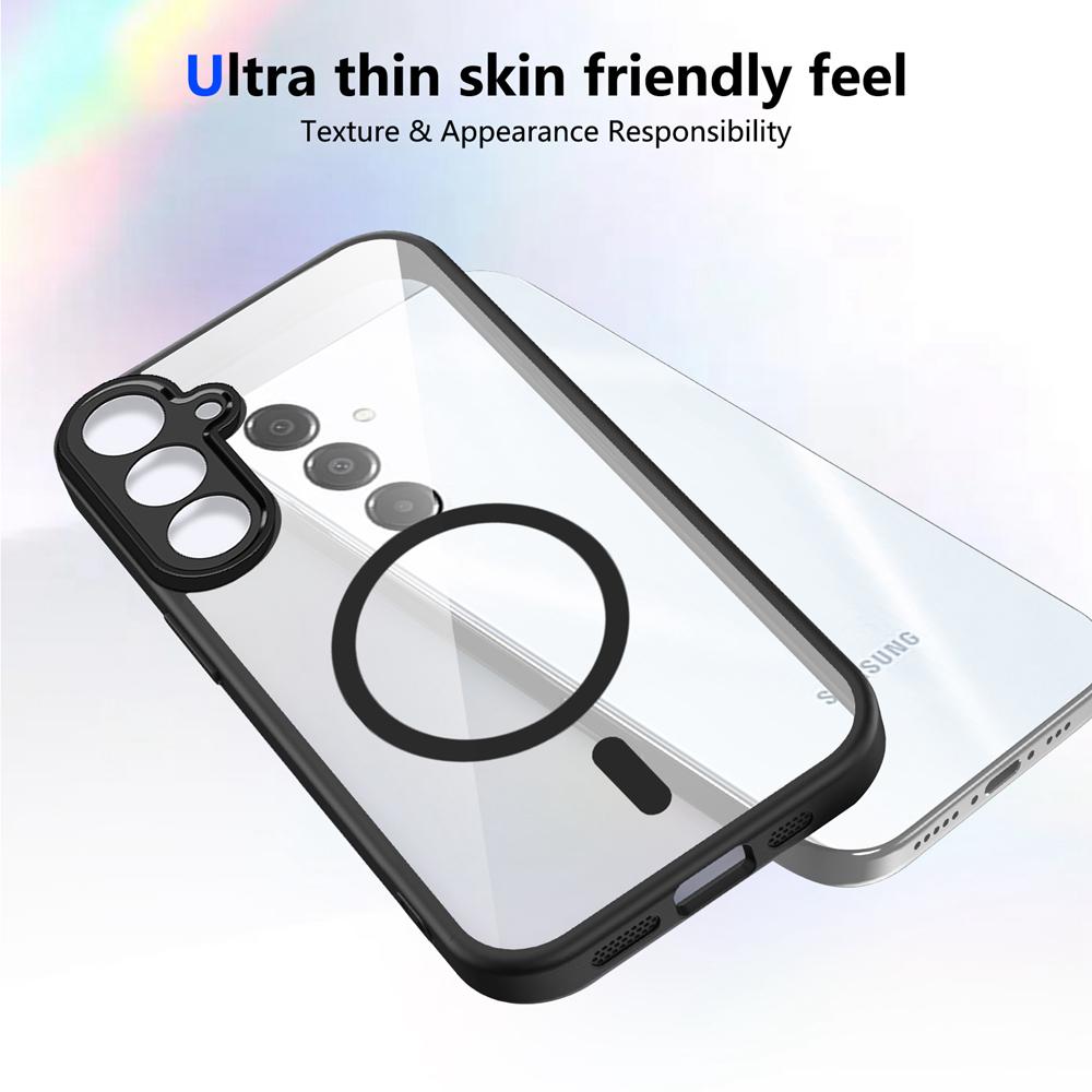 KEYSION Transparent Magnetic Phone Case for Samsung A56 5G A36 A26 5G Silicone+PC HD Clear Shockproof Cover for Galaxy A16 4G 5G