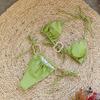Women's bikini swimsuit new solid color split swimsuit strap sexy leak back women