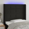 VidaXL Tête de Lit à LED Meuble de Chambre à Coucher Accessoire de Lit Simple Tête de Cadre de Lit Intérieur Noir 3124024