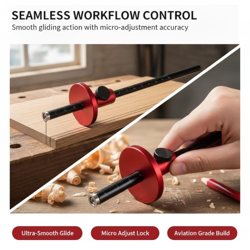 Wheel Marking Gauge Woodworking Scriber Wood Marking Tools With Inch/ Mm Scale Parallel Line Drawing Mortise Measuring
