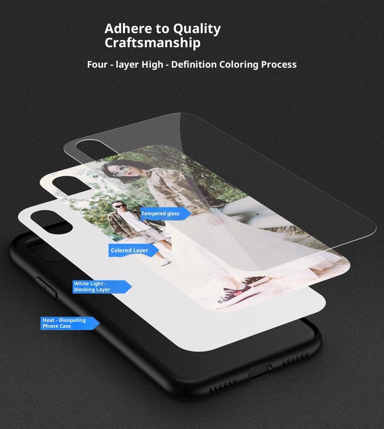 DIY Customize Your Phone Case Phone Case Glass Phone Case in Black for IPhone 17/17Air/17Pro/17ProMax/16/15/14/13/12 Plus Custom