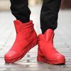 British Style Red Ankle Boots Men Autumn and Winter High-top Men's Leather Shoes Street Skateboard Sneakers Men Hip Hop Shoes